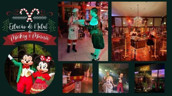 Mini Jantar Temático – Estação dos Sonhos de Natal Mickey e Minnie